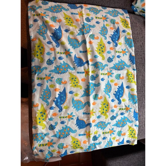 Kite Kids Dinosaur Print Twin Sheet Set With Fitted Sheet Flat Sheet & Pillowcas - Picture 5 of 13